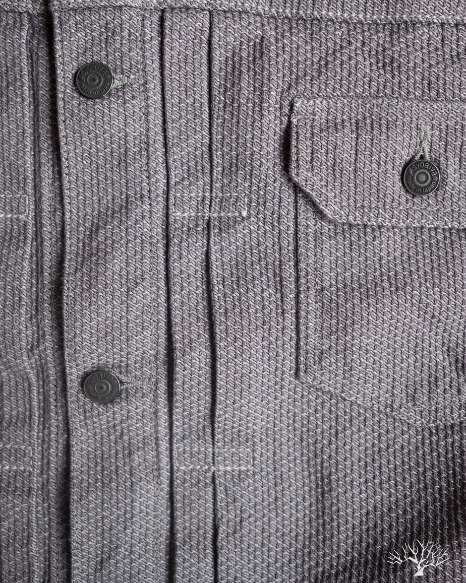 6220 Sashiko Type 2 Jacket - Grey x Black