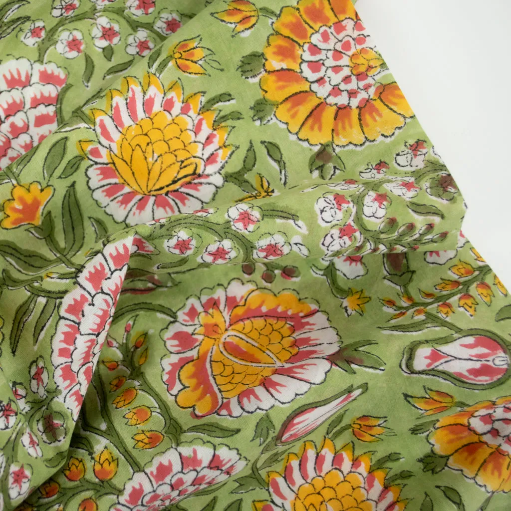 Block Print Cotton - Spring Meadow