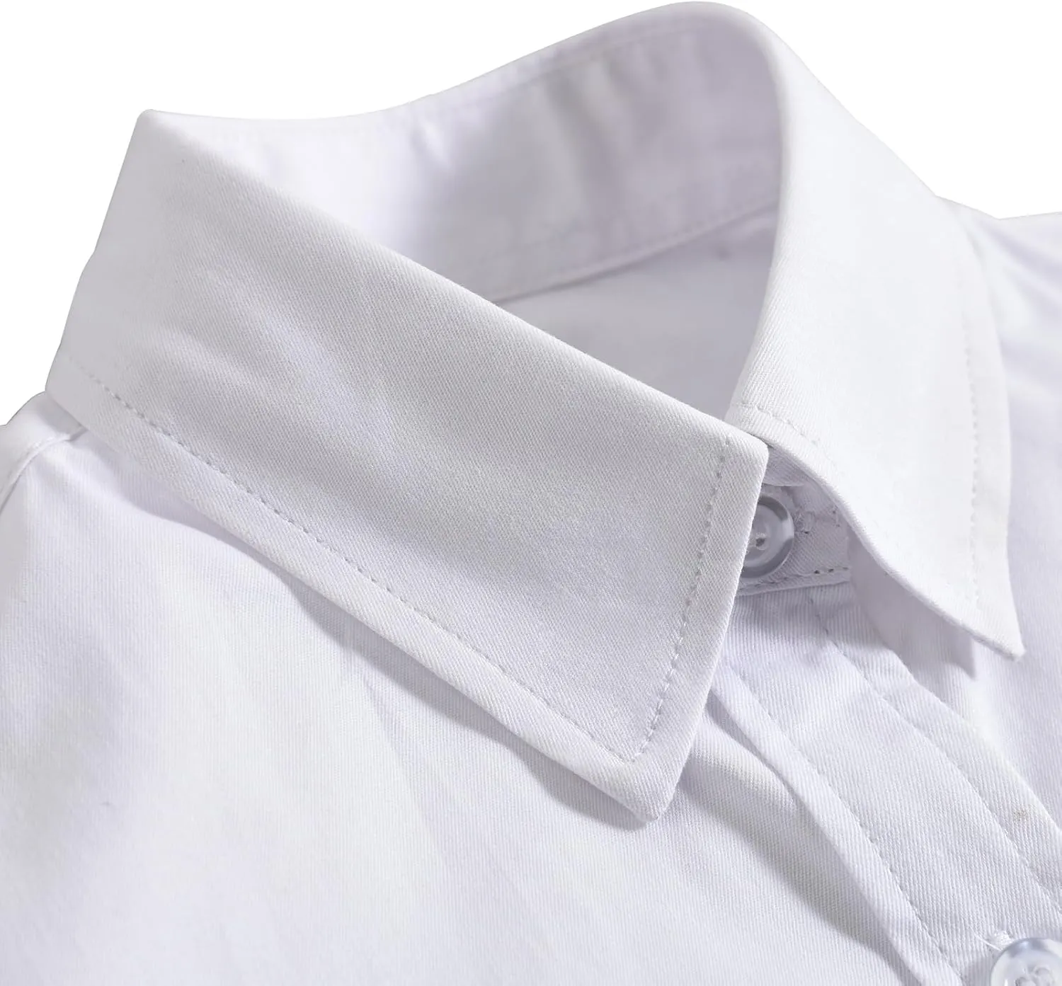 Boys' Button Down Dress Shirts Kids Long Sleeve Solid Collared Uniform Shirt for Toddler Boy (Size 2T-20)