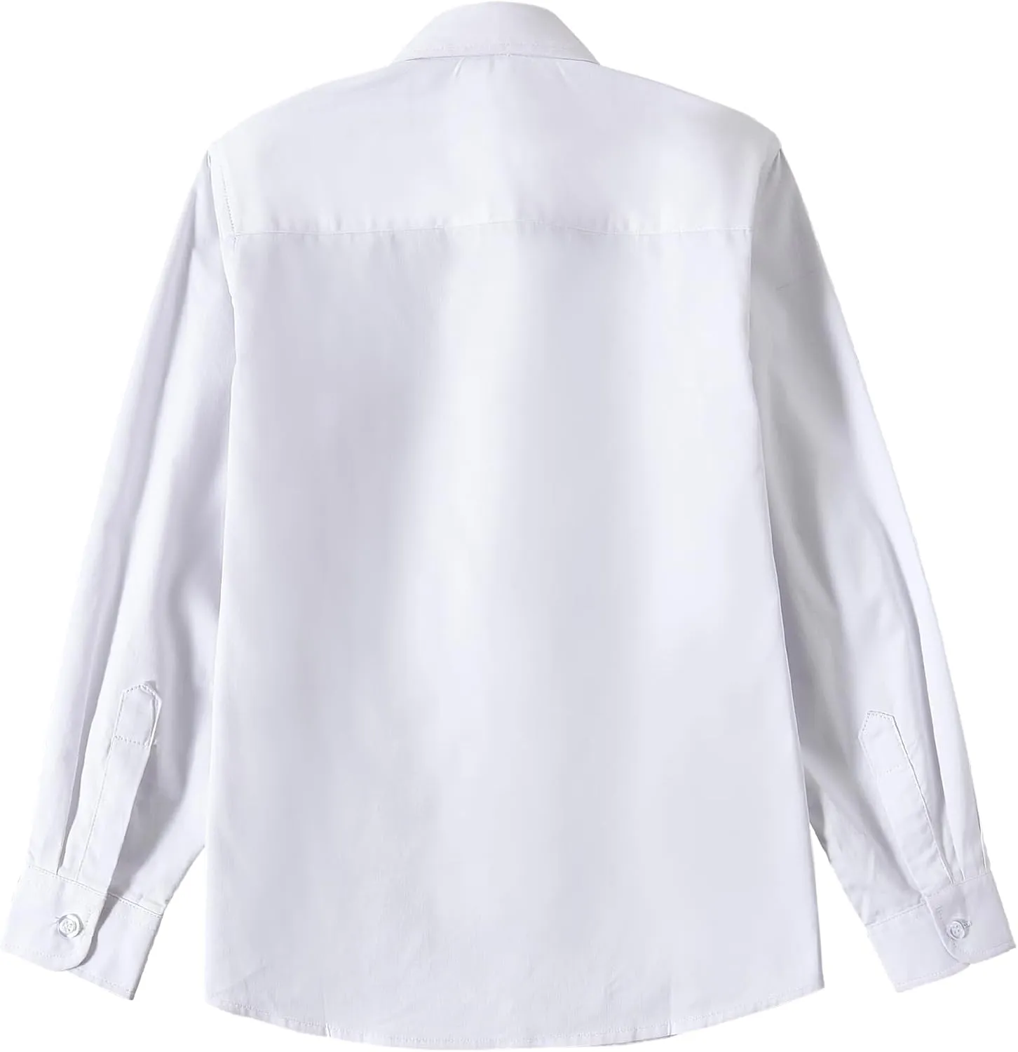 Boys' Button Down Dress Shirts Kids Long Sleeve Solid Collared Uniform Shirt for Toddler Boy (Size 2T-20)