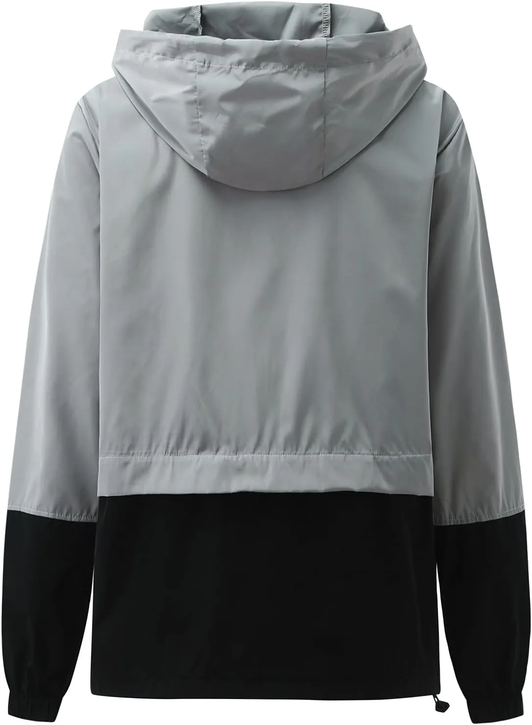Cdiecer Women's Raincoat Waterproof Windbreaker Hoodie Sunscreen Zipper Jacket Lightweight Outdoor Hiking Color Block Jacket
