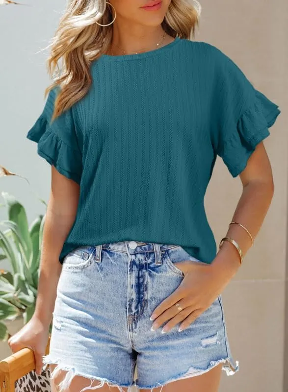 Dokotoo Women's Casual Summer T Shirts Short Sleeve Crew Neck Tops Tshirts