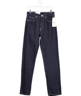 H&M Blue High Waist Straight Leg Jeans UK 8
