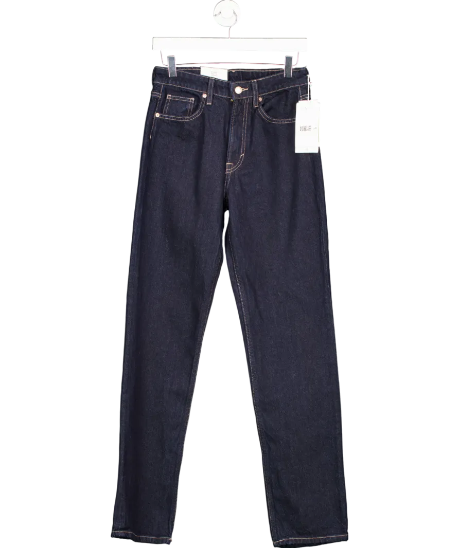 H&M Blue High Waist Straight Leg Jeans UK 8