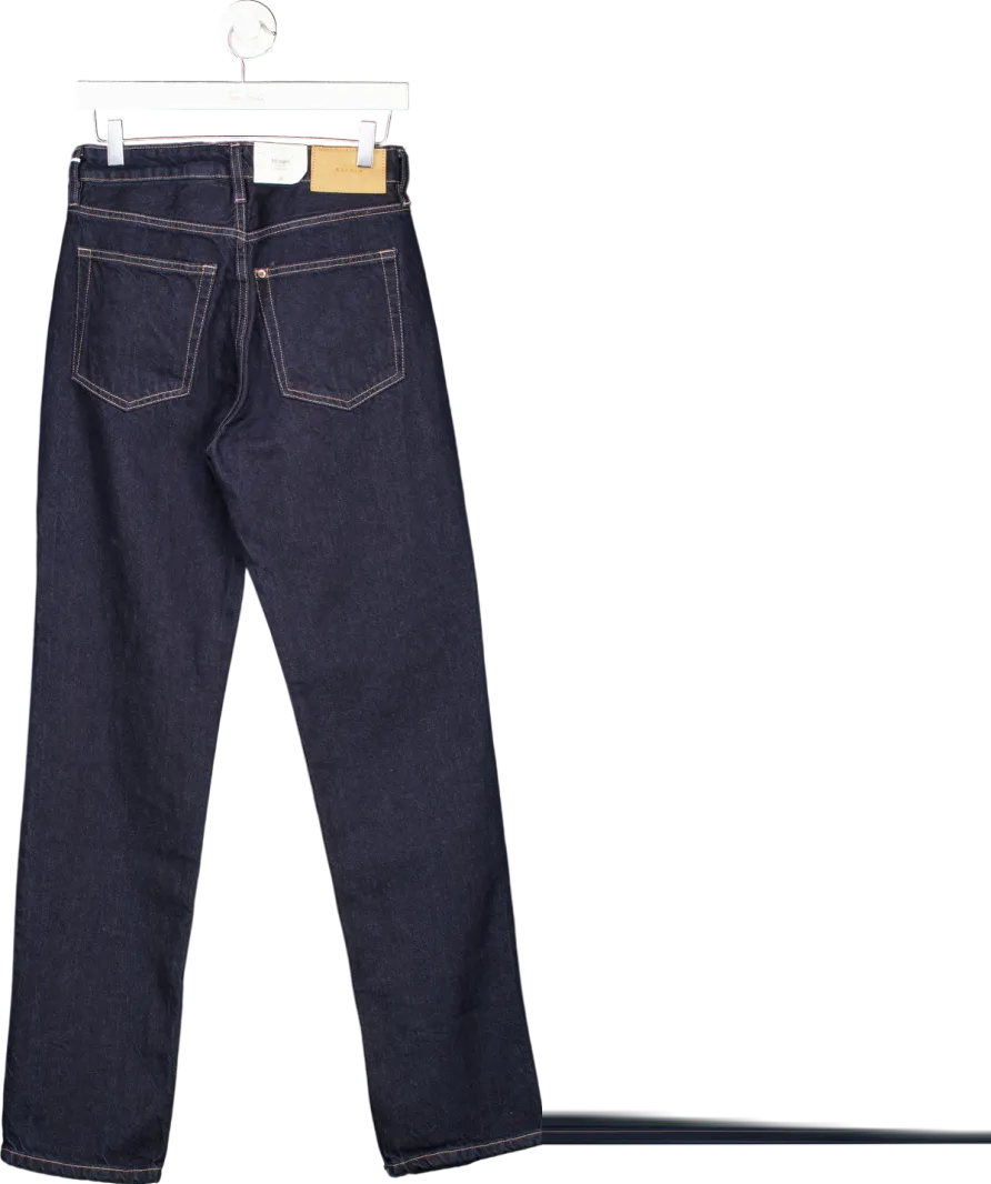 H&M Blue High Waist Straight Leg Jeans UK 8