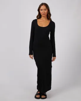 Hazel Long Sleeve Maxi Dress Black