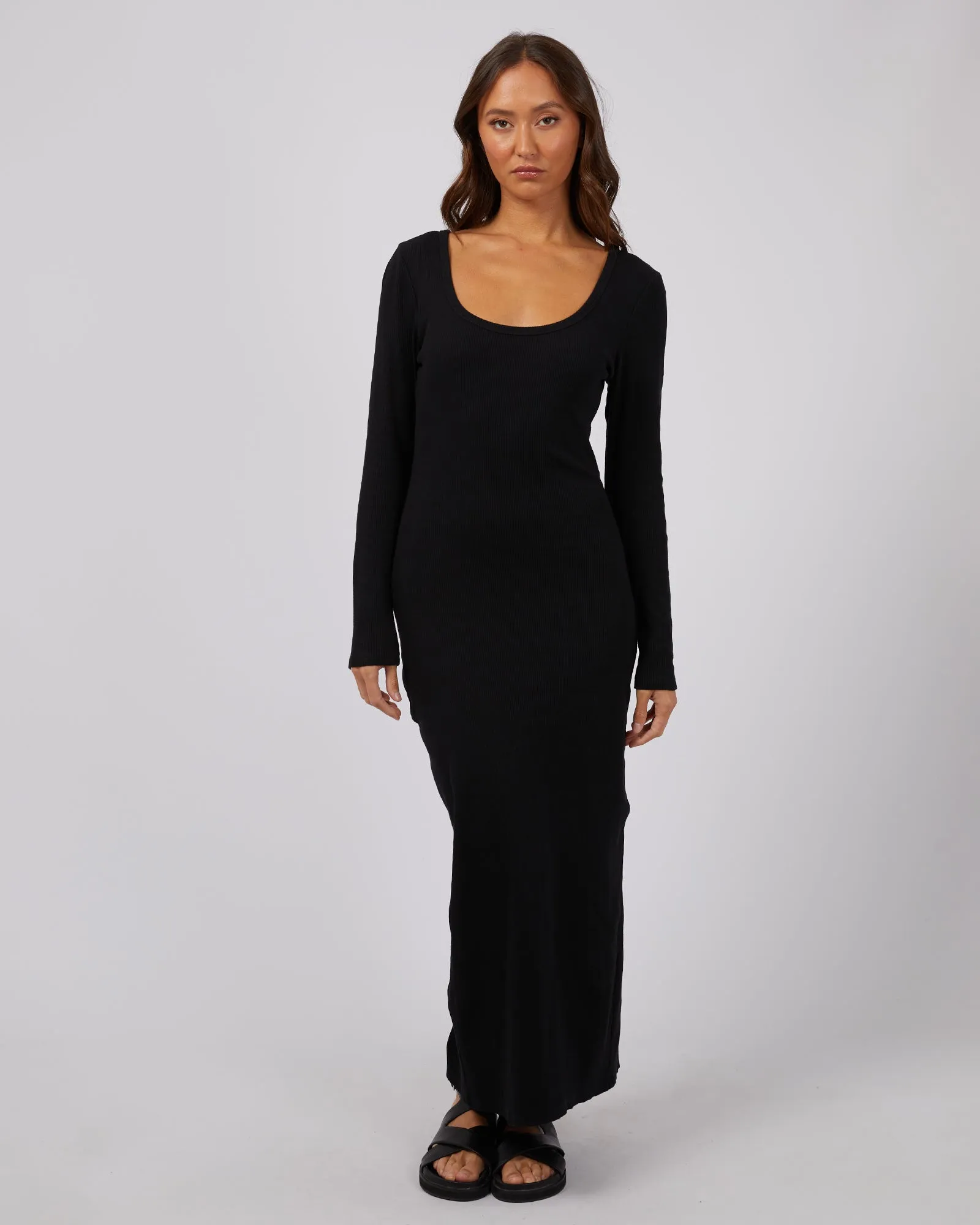 Hazel Long Sleeve Maxi Dress Black