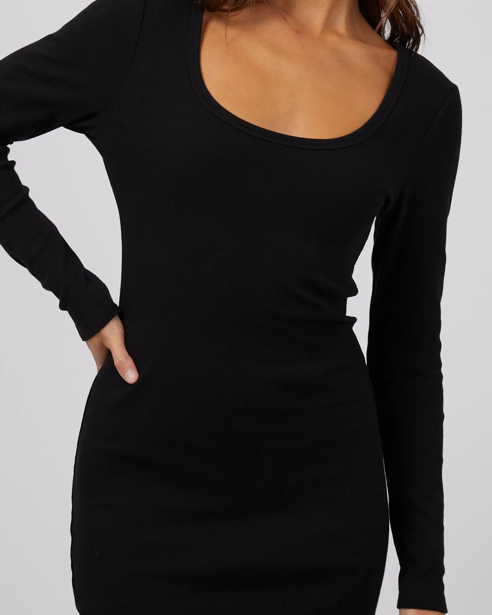 Hazel Long Sleeve Maxi Dress Black