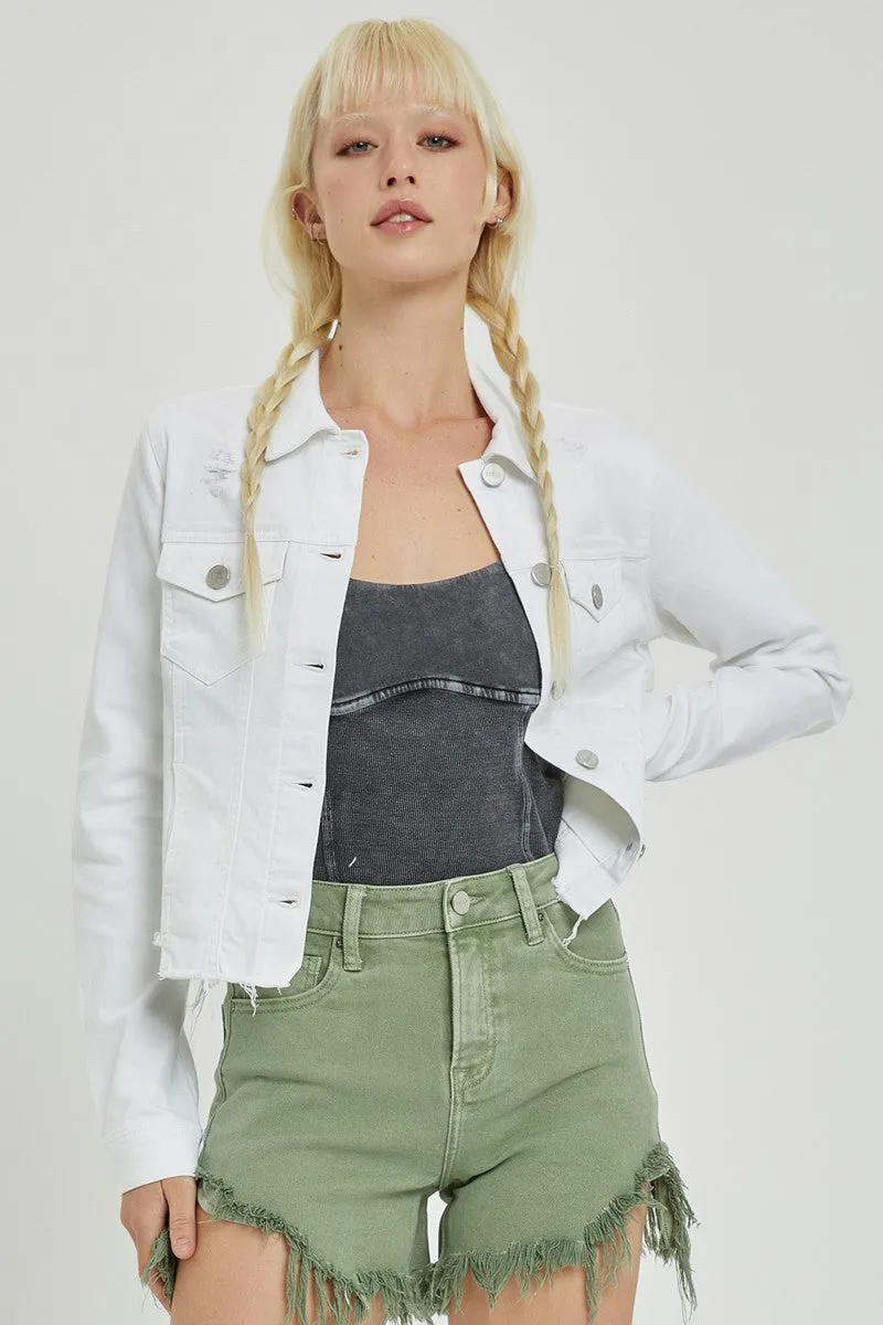 Irregular Frayed Hem Jacket