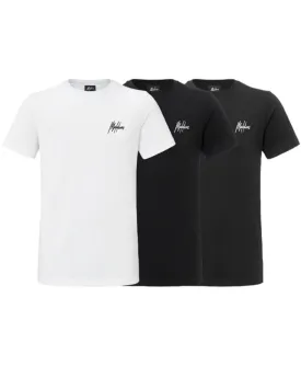 Malelions Small Signature T-Shirt 3-Pack | Black/White/Antra