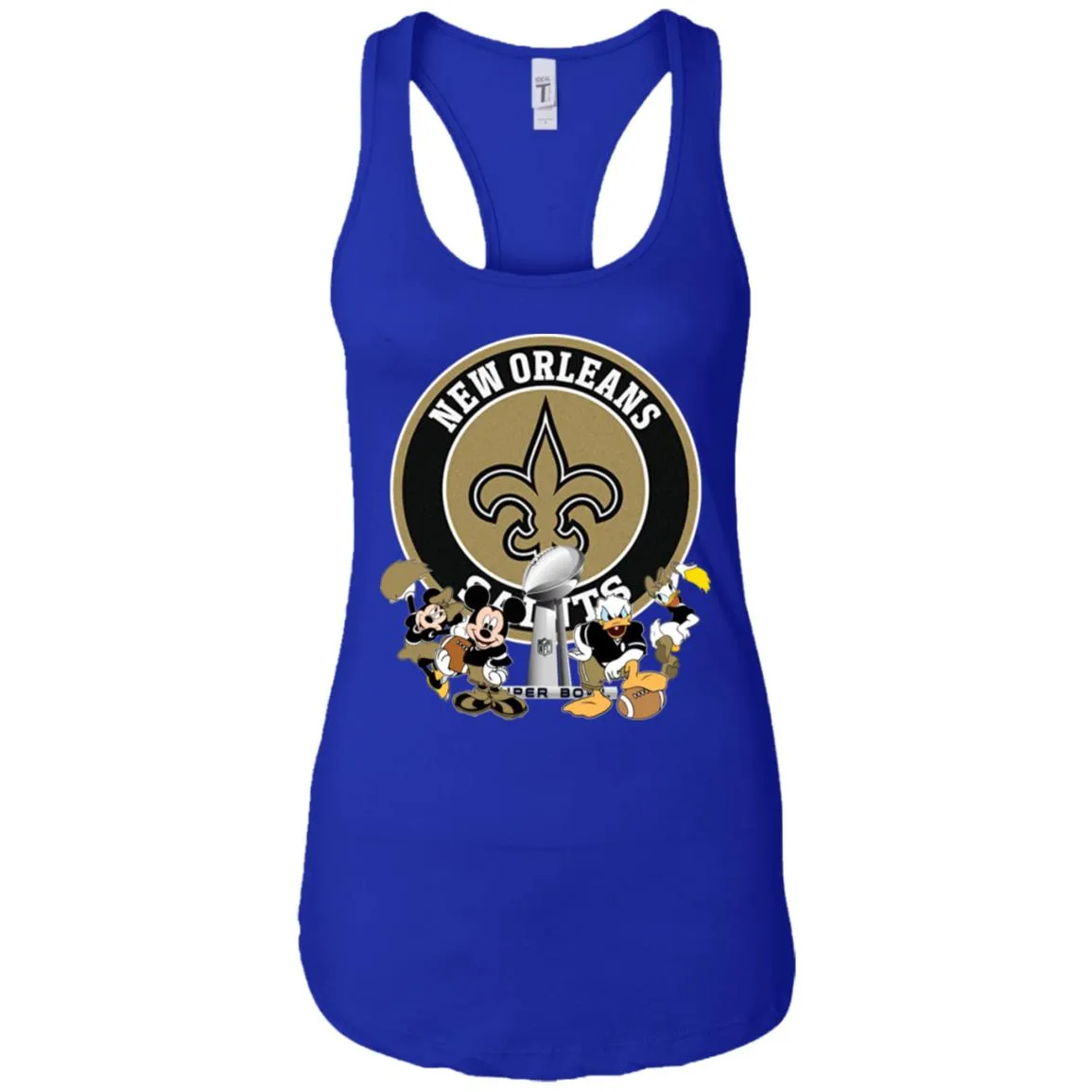 Nfl – New Orleans Saints Super Bowl 2019 Mickey Mouse Minnie Mouse Donald Duck Daisy Duck Football Women Tank Top