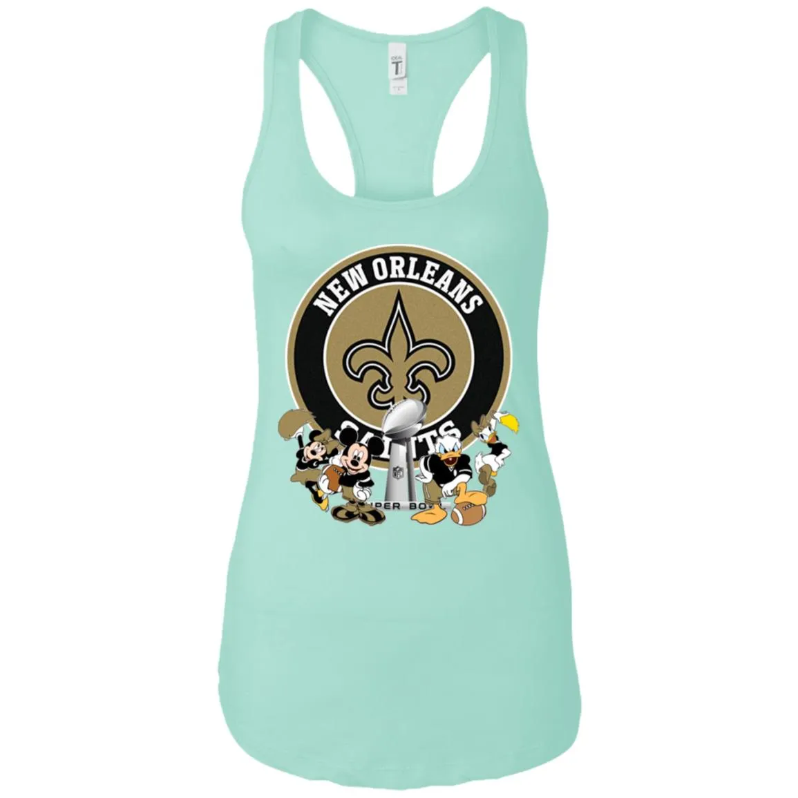 Nfl – New Orleans Saints Super Bowl 2019 Mickey Mouse Minnie Mouse Donald Duck Daisy Duck Football Women Tank Top