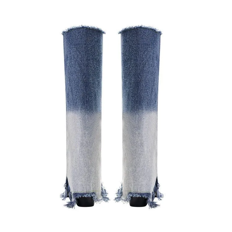 Pre Order:  Denim Fray Boots
