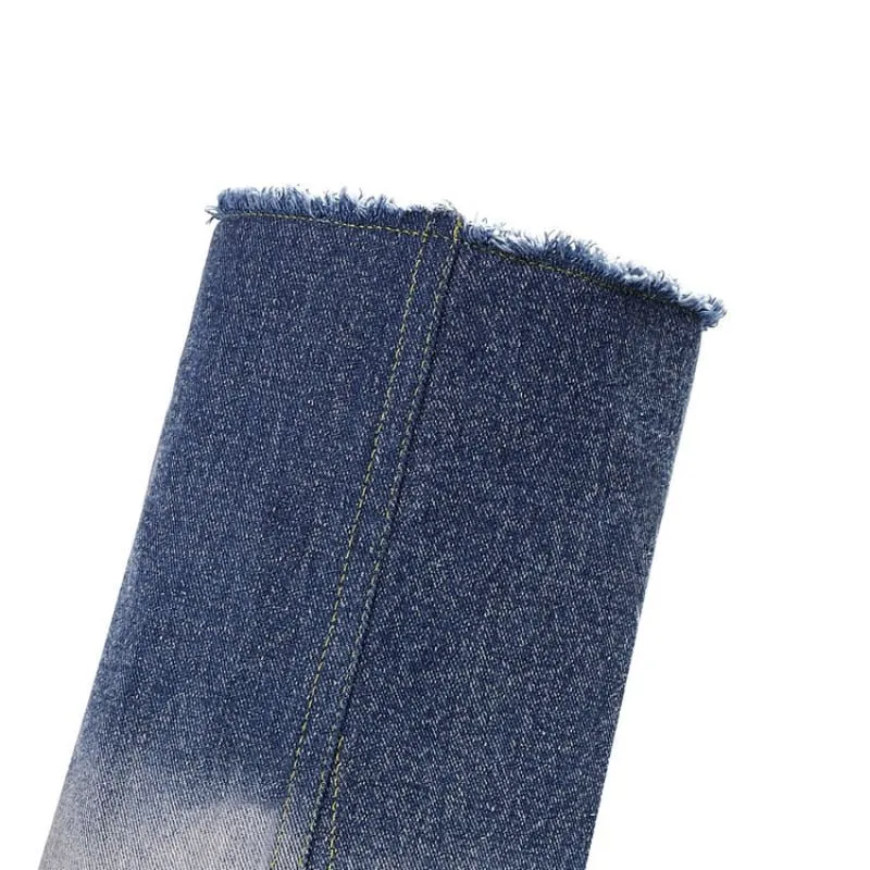 Pre Order:  Denim Fray Boots