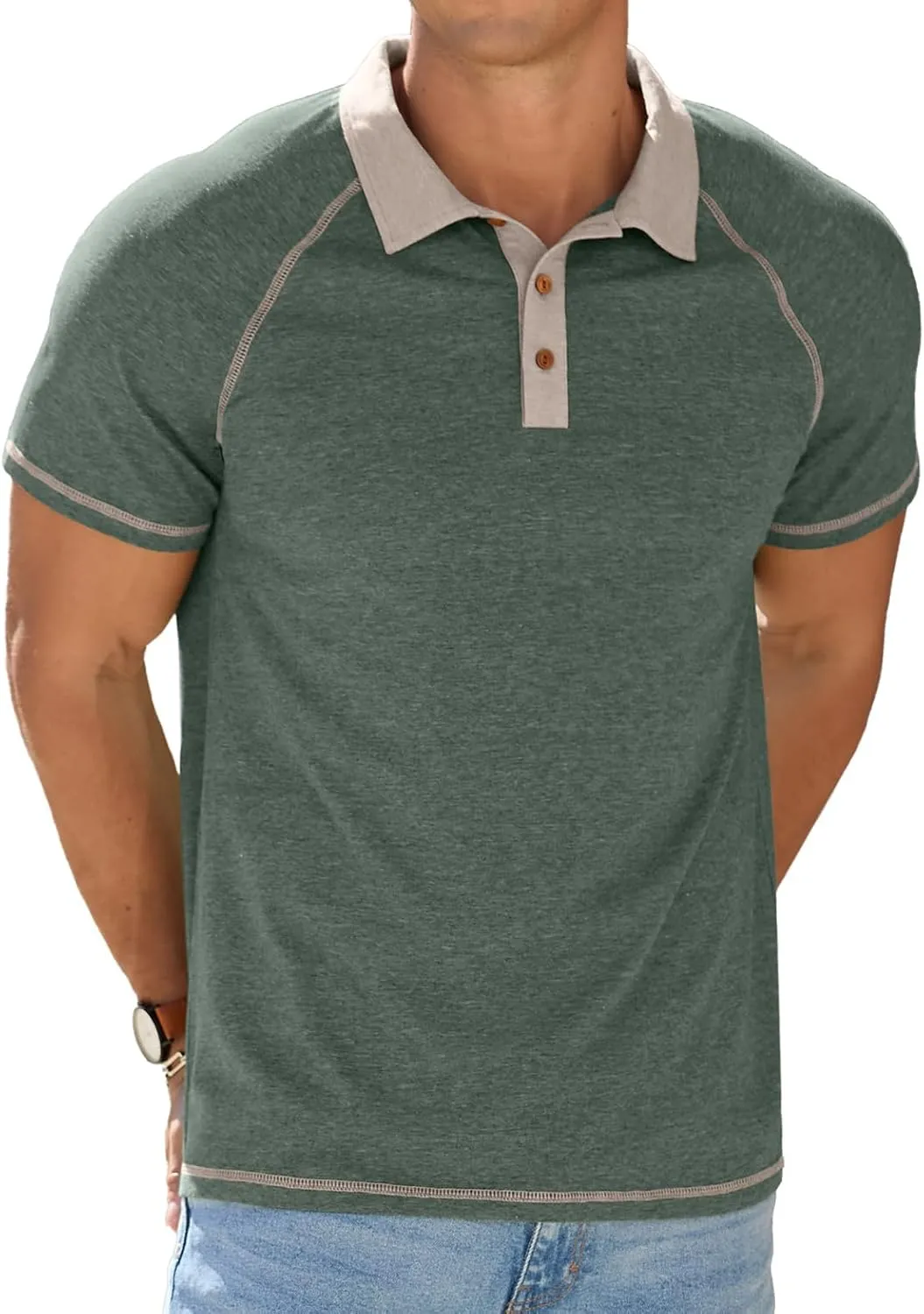 Sailwind Mens Short Sleeve Polo Shirts Cotton Golf Shirts Fashion Casual Raglan