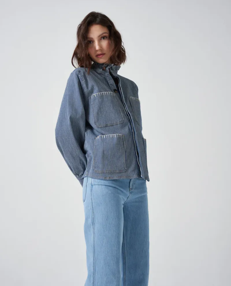 Seventy   Mochi Pablo Striped Denim Jacket