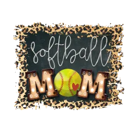 SOFTBALL MOM LEOPARD  SUBLIMATED CHALK BOARD  DRI FIT RACER TANK