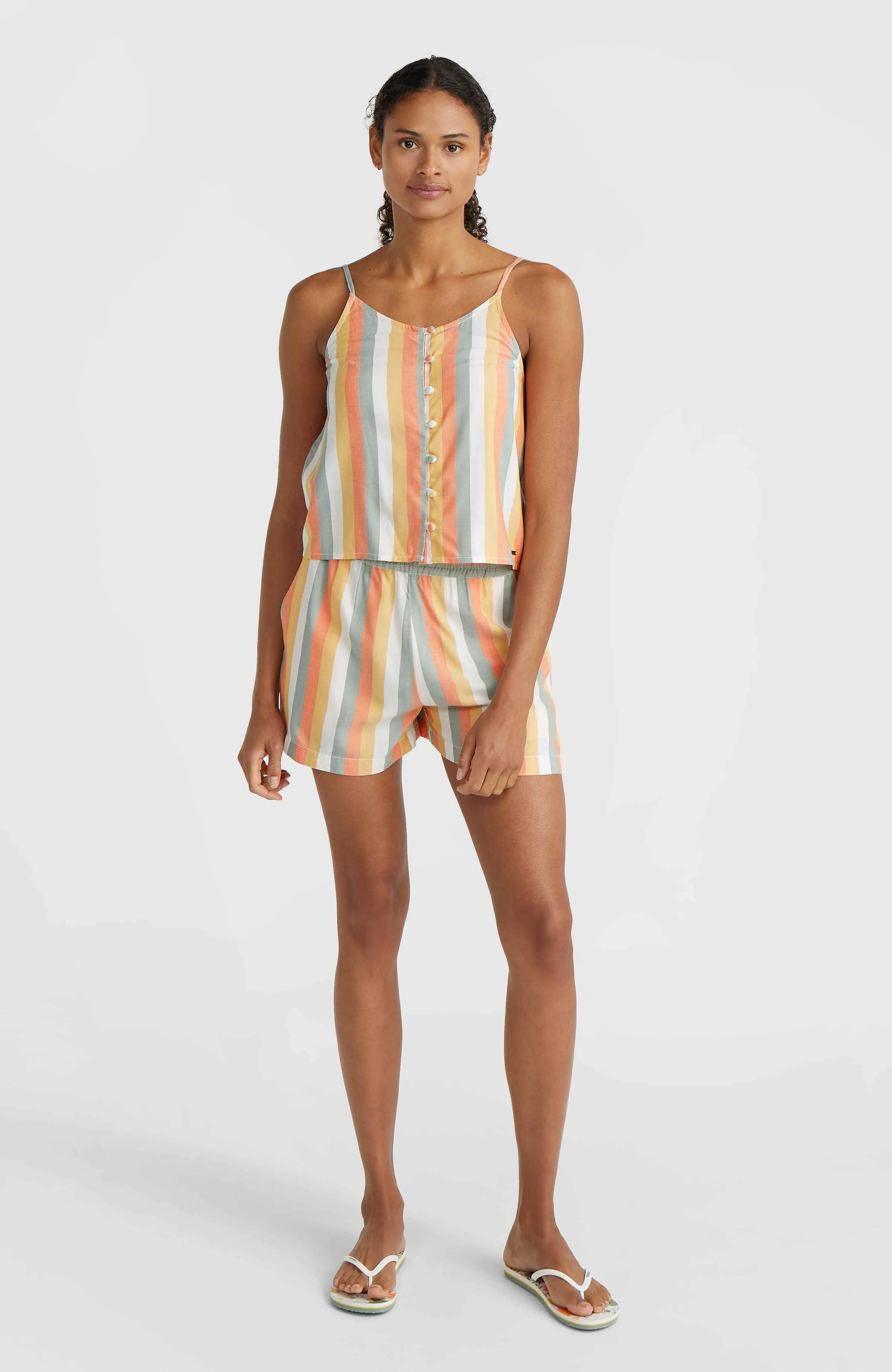 Tiare Woven Tank Top | Orange Multistripe