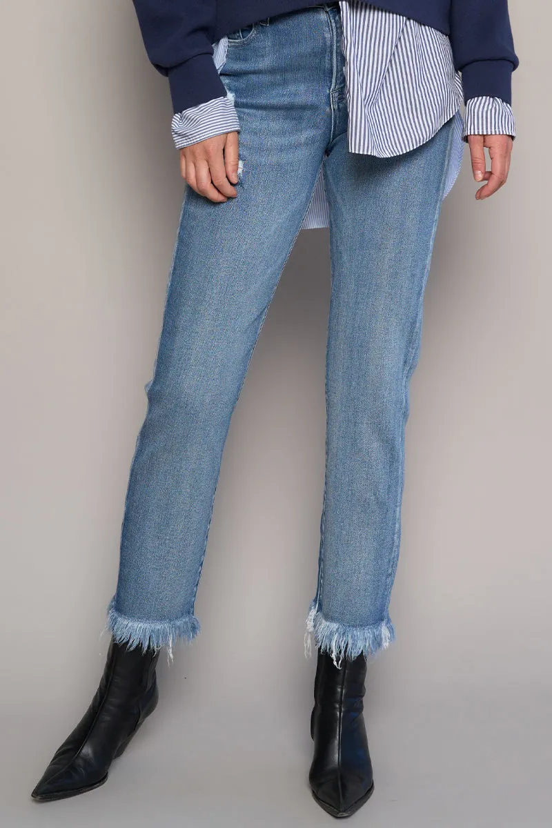 Watch me Fly Frayed Straight Jeans