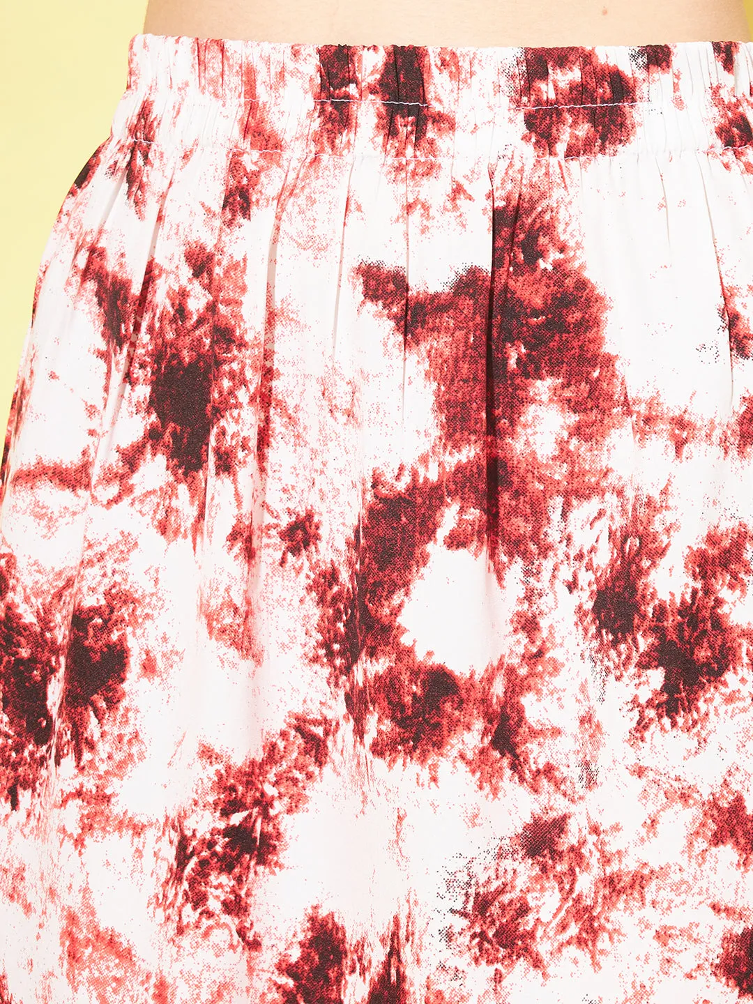 Women Tie-Dye Printed Flared Midi Skirt