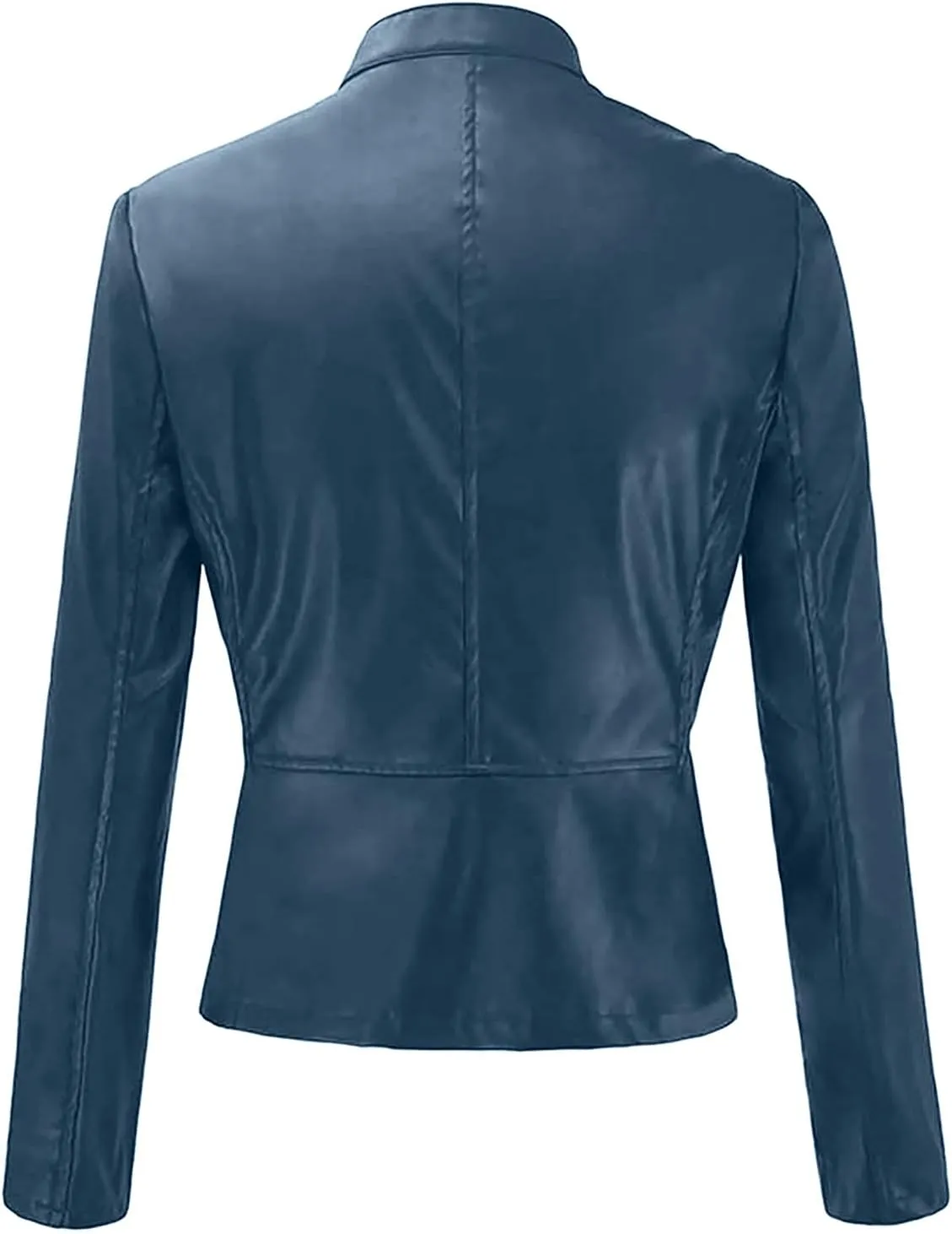 Women's Leather Jackets, Zip Motorcycle Jacket Quilted Lightweight Coat Vegan Pu Leather Fashion Outerwear