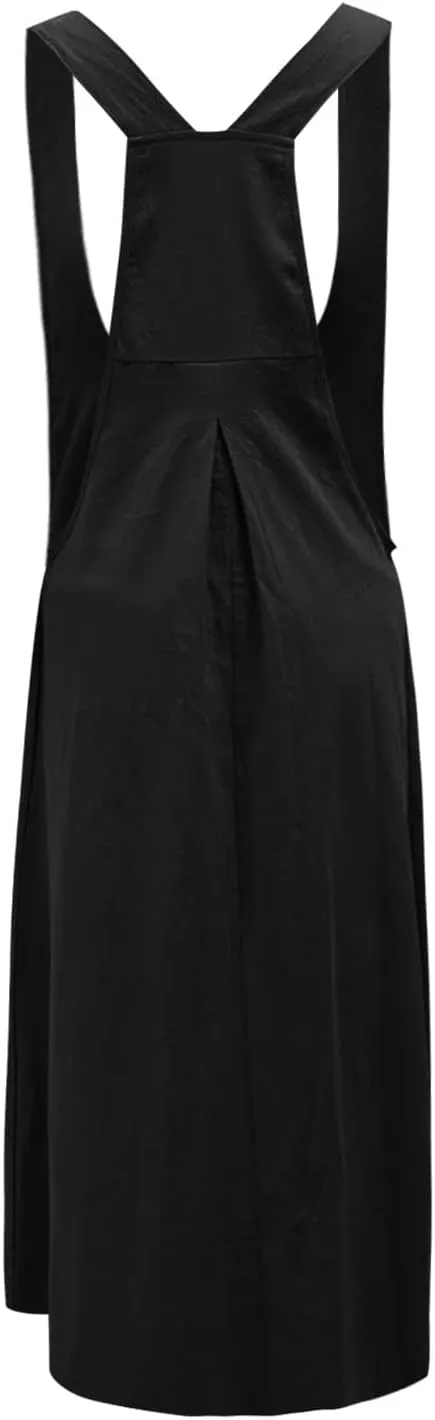 Womens Summer Button Down Maxi Shirt Dress Sleeveless Collared Tiered Work Dresses Beach Sundress with Pockets