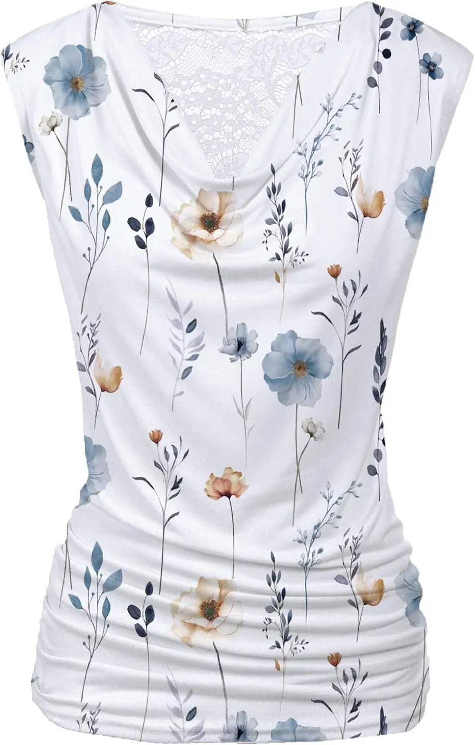 Zeagoo Tank Top for Women Trendy Going Out Tops Sleeveless Shirts Ruched Business Casual Basic Tunic Tops